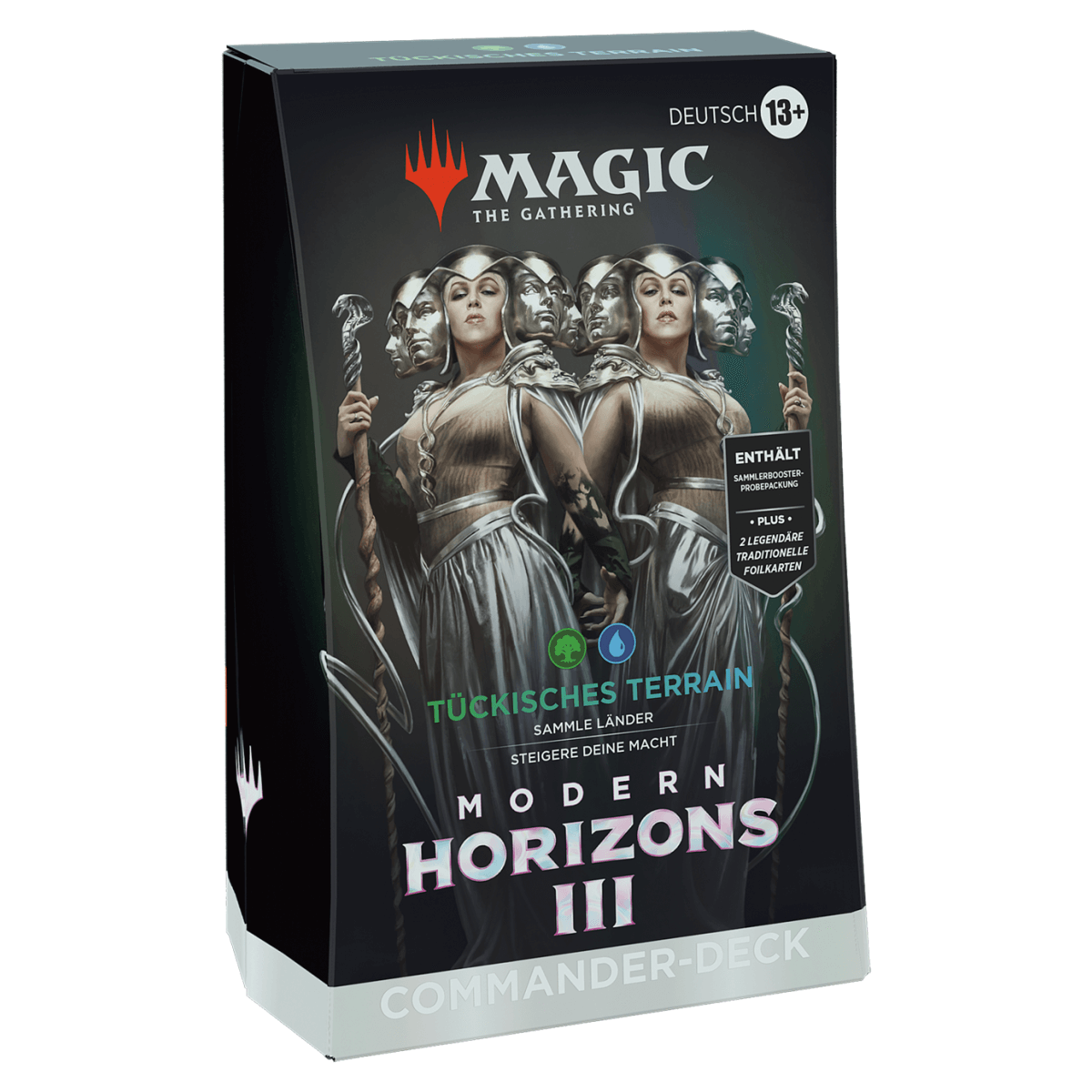 Magic Modern Horizons 3 Commander Deck Tückisches Terrain mit Deckbox (Deutsch)