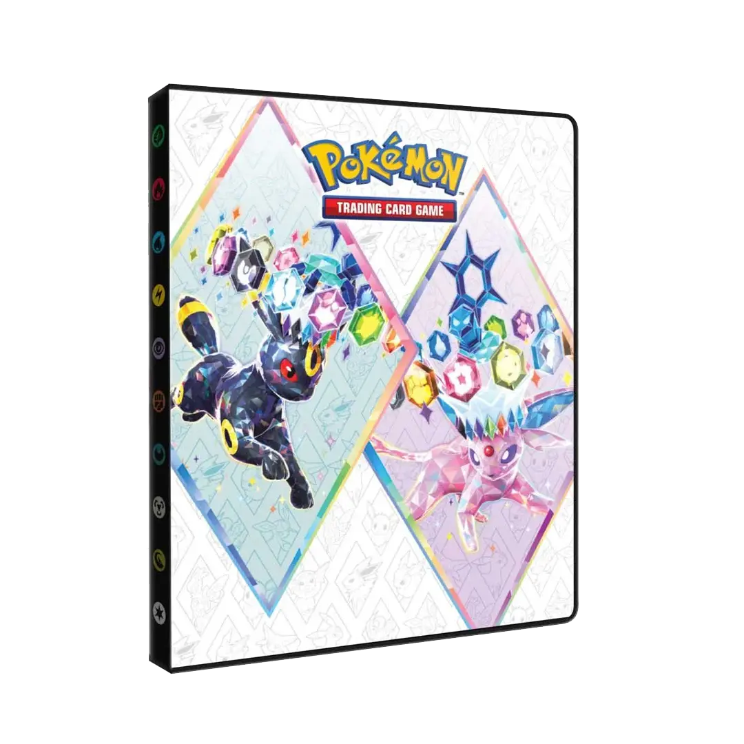 Pokémon 4-Pocket Binder Umbreon & Espeon – Terakristall-Design aus der Prismatic Evolutions Serie (schräger Blick)