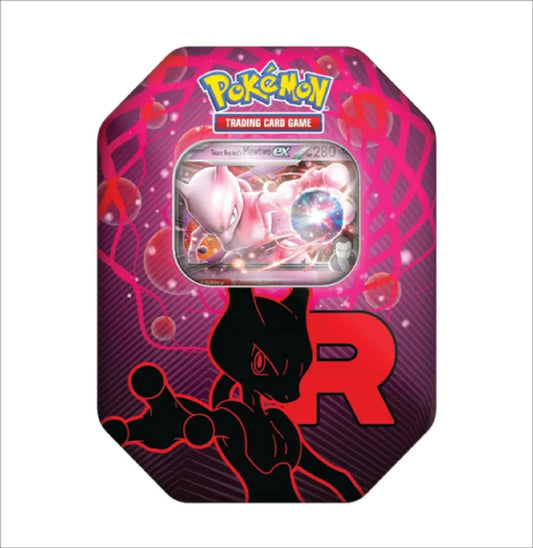 Pokémon Team Rocket Tin Box mit Team Rocket’s Mewtwo ex Promo-Karte (Englisch)