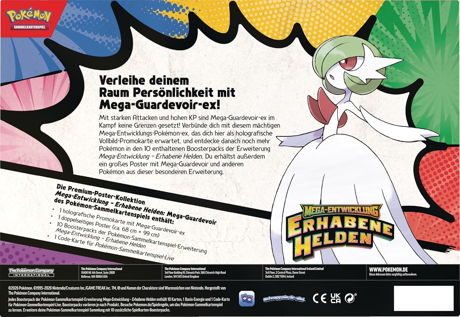 Pokémon Erhabene Helden Premium-Poster-Kollektion Mega Guardevoir Rückseite mit Inhalt (Deutsch)