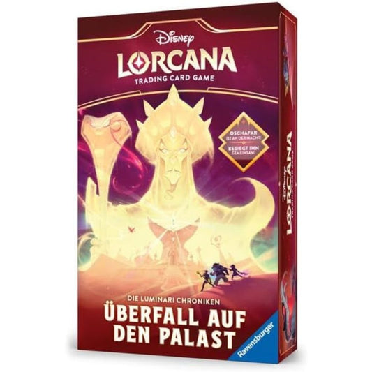 Lorcana Box „Überfall auf den Palast“ mit Dschafar-Cover-Illustration