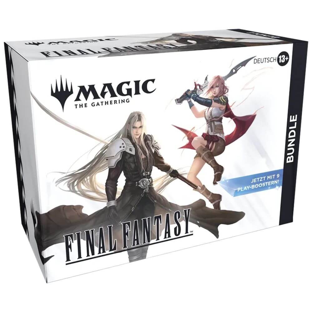 Magic: The Gathering – Final Fantasy Bundle (DE) – Box Vorderseite mit Lightning und Sephiroth