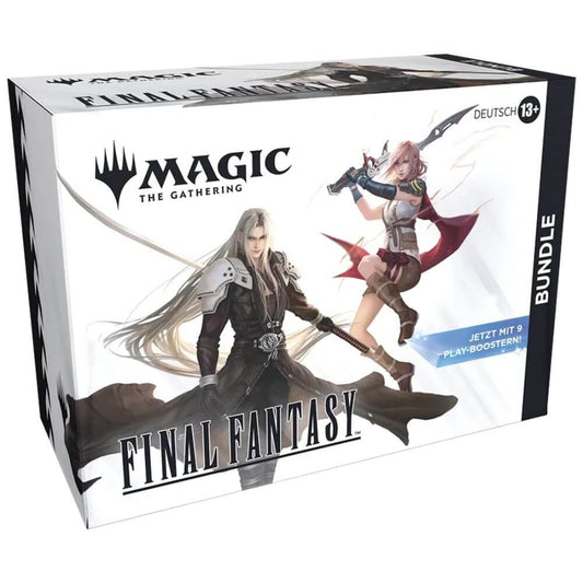 Magic: The Gathering – Final Fantasy Bundle (DE) – Box Vorderseite mit Lightning und Sephiroth