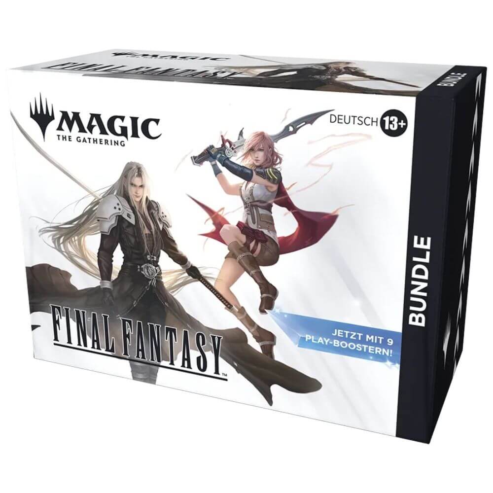Magic: The Gathering – Final Fantasy Bundle (DE) – Box seitlich mit Lightning und Sephiroth