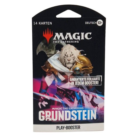 Magic: The Gathering – Grundstein Sleeved Booster (Deutsch) mit weißem Löwen auf dem Cover