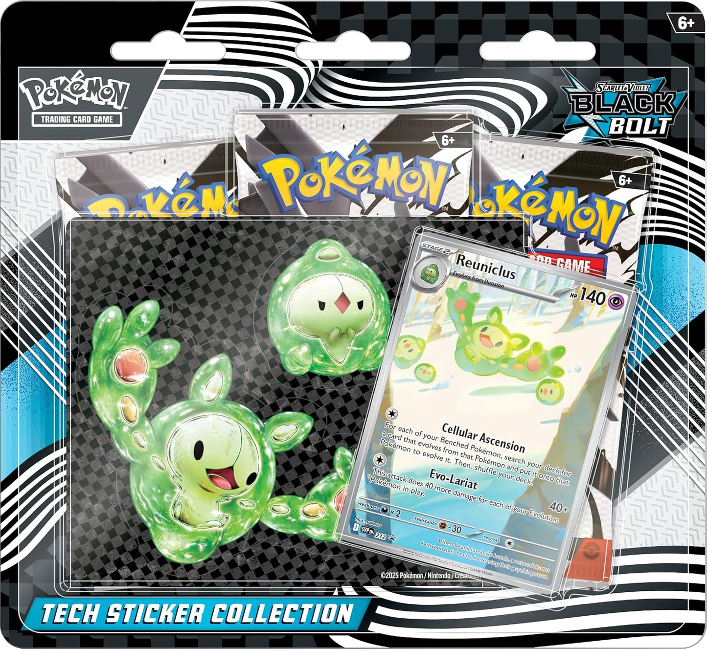 Pokémon Black Bolt Tech Sticker Collection (Englisch) mit Reuniclus Promo und Stickern