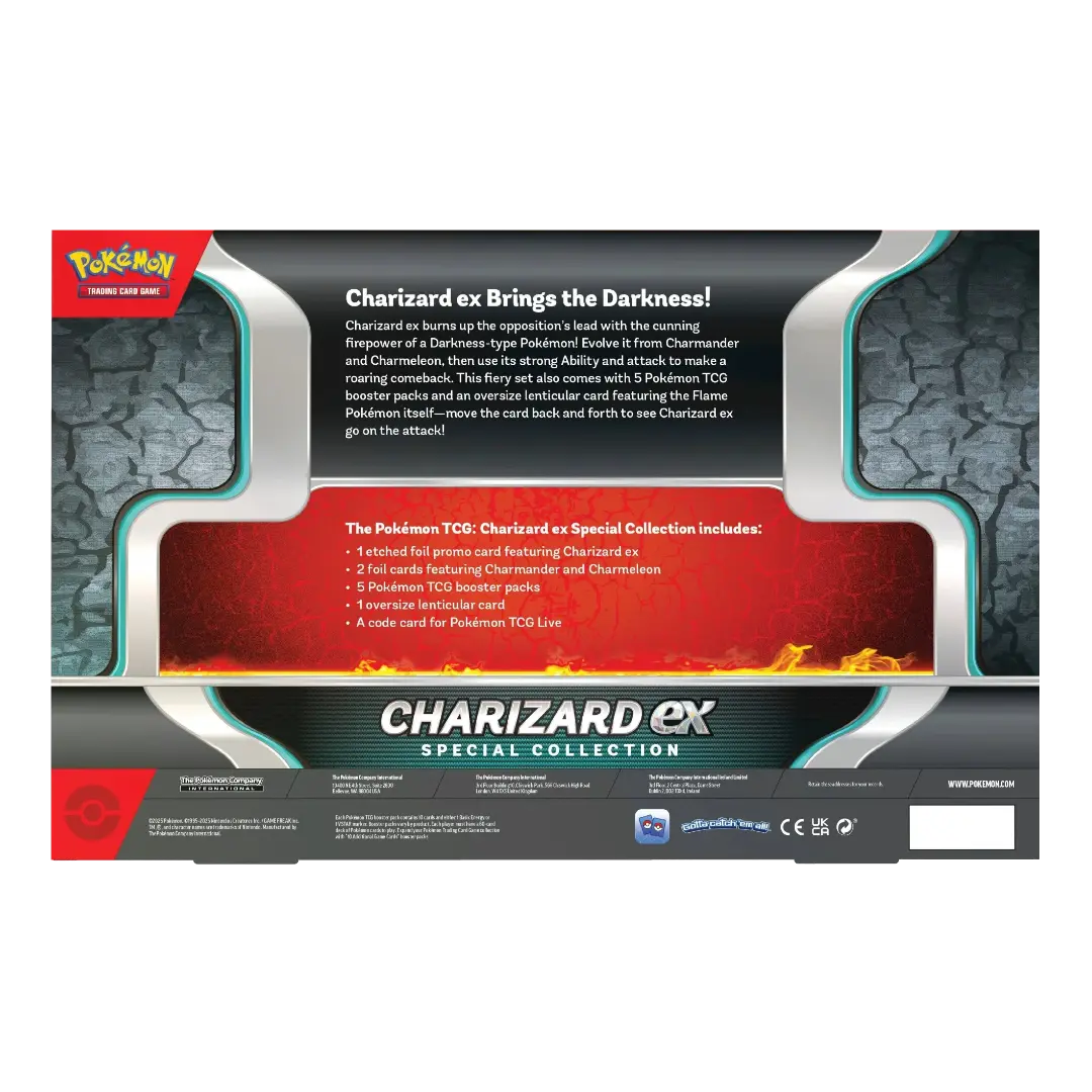 Rückseite der Pokémon Charizard ex Special Collection mit Produktbeschreibung