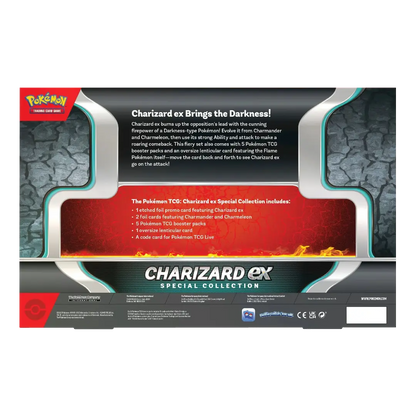 Rückseite der Pokémon Charizard ex Special Collection mit Produktbeschreibung