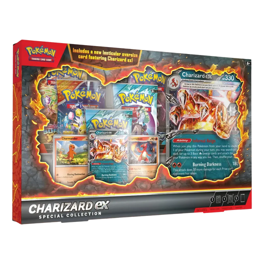 Pokémon Charizard ex Special Collection Vorderseite der Verpackung mit Karteninhalt