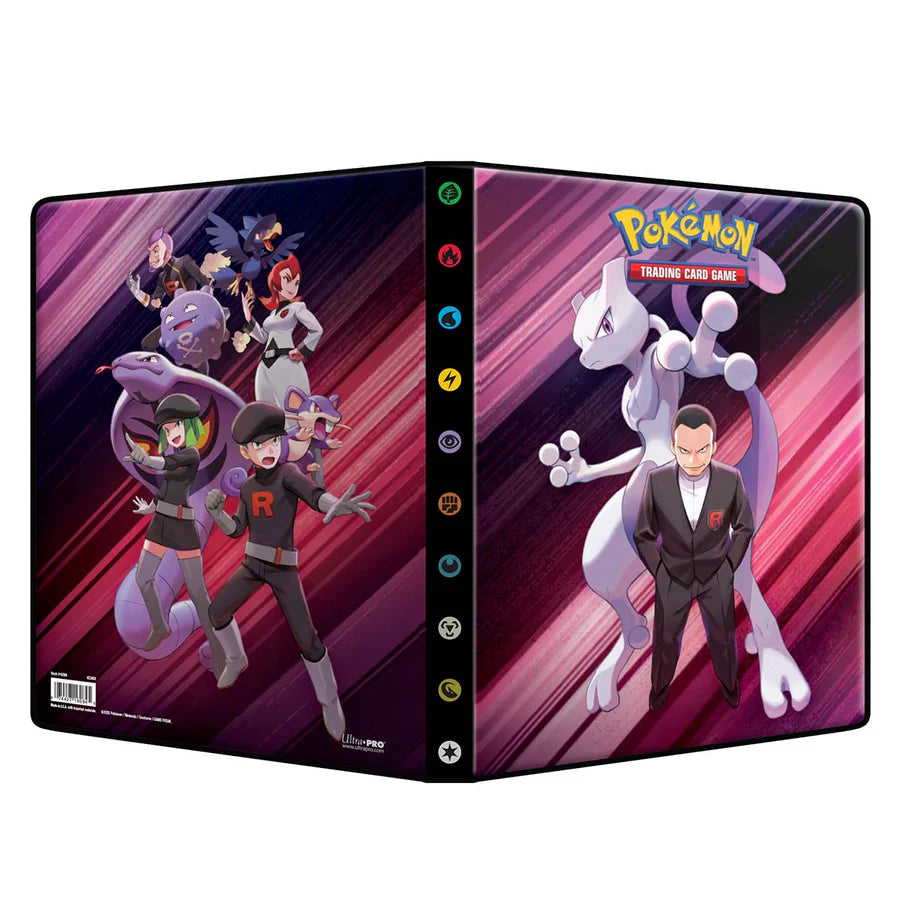 Pokémon Destined Rivals Ultra Pro 9-Pocket Binder mit Mewtu und Giovanni Artwork