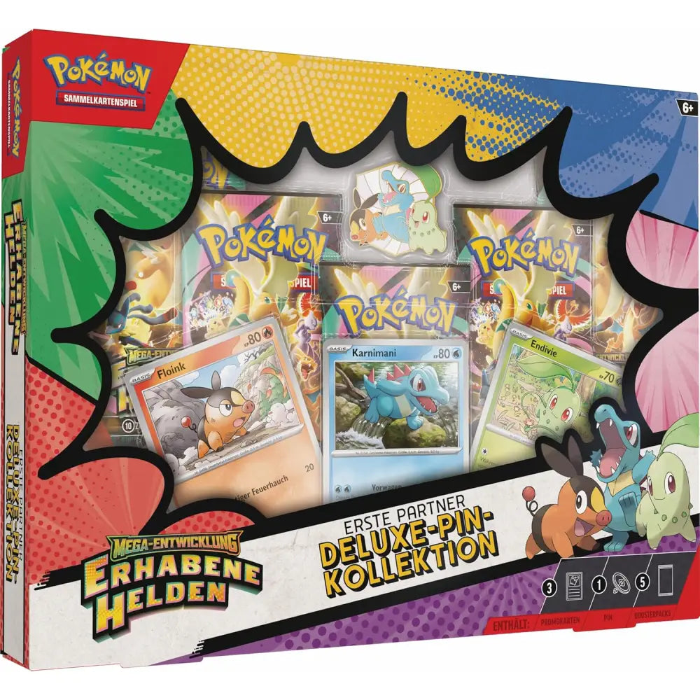 Pokémon Erhabene Helden Erste Partner Deluxe-Pin-Kollektion mit Boostern (Deutsch)