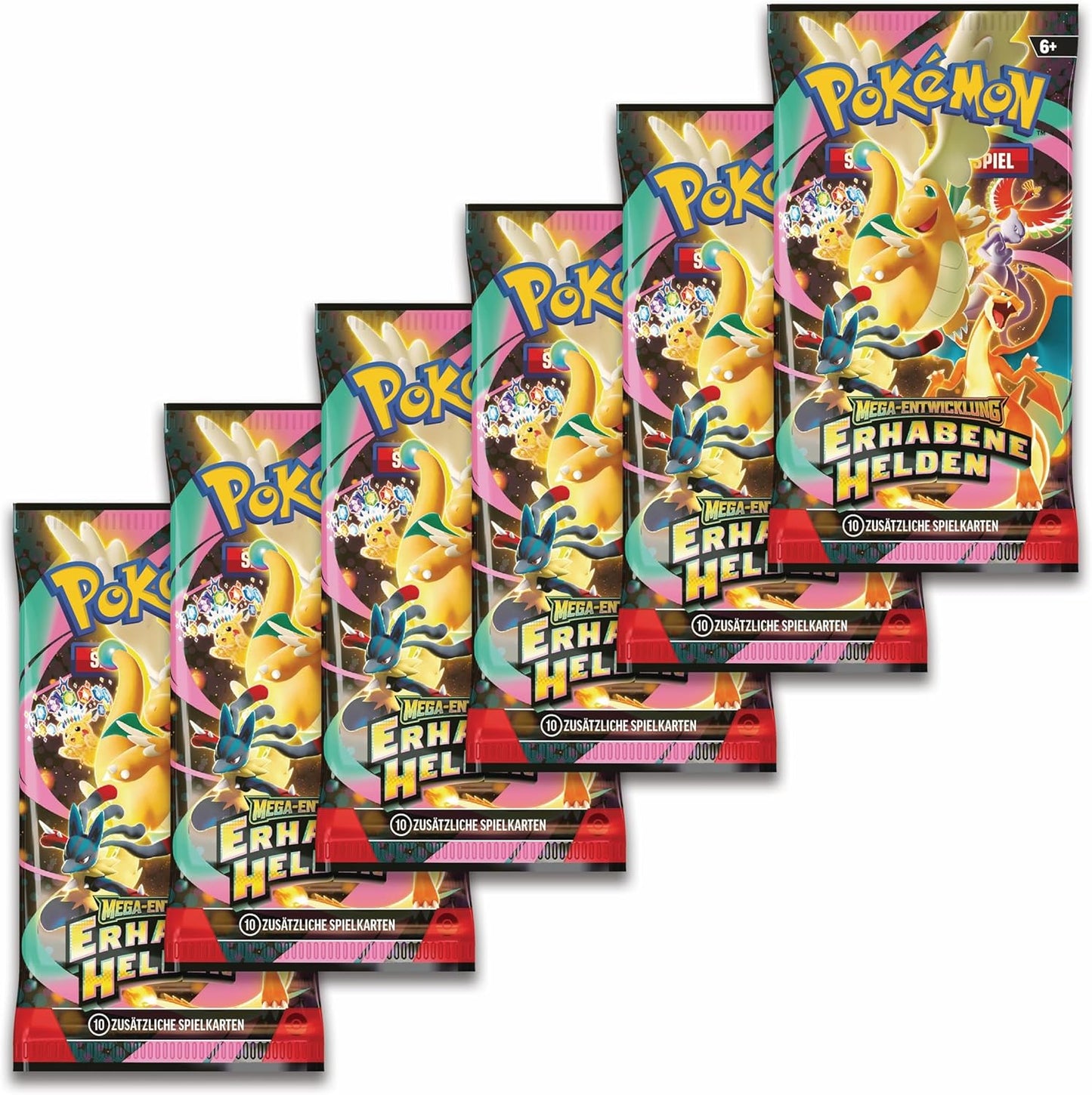 Pokémon Mega-Entwicklung – Erhabene Helden Boosterpacks aus dem Boosterbundle (Deutsch)
