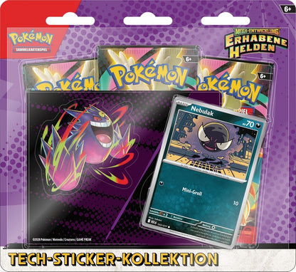 Pokémon Mega-Entwicklung – Erhabene Helden Tech-Sticker-Kollektion mit Nebulak Promokarte (Deutsch)