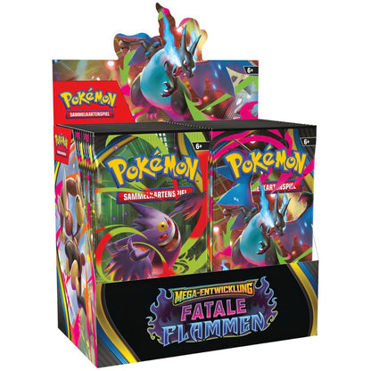 Pokémon Mega-Entwicklung Fatale Flammen Booster Display mit Mega-Pokémon (Deutsch)