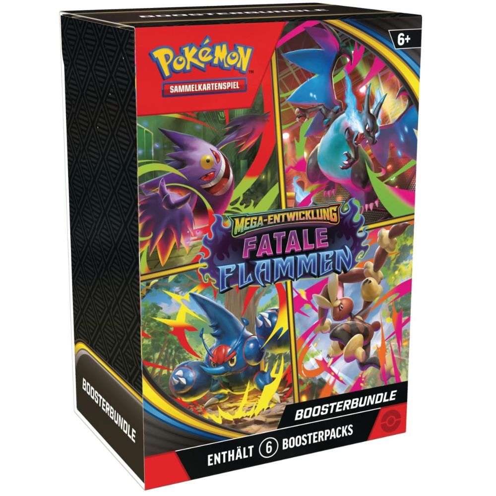Pokémon Mega-Entwicklung – Fatale Flammen Boosterbundle mit Mega-Pokémon Artwork (Deutsch)