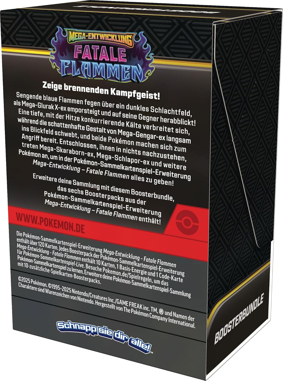 Pokémon Mega-Entwicklung – Fatale Flammen Boosterbundle mit Produktdetails (Deutsch)
