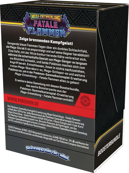 Pokémon Mega-Entwicklung – Fatale Flammen Boosterbundle mit Produktdetails (Deutsch)