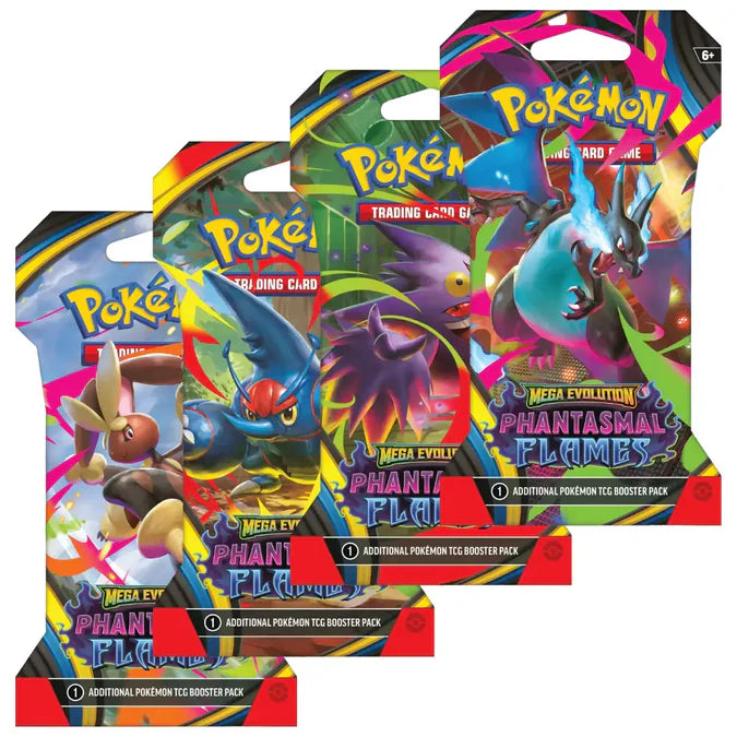 Pokémon Mega Evolution – Phantasmal Flames Sleeved Booster (Englisch) zufälliges Artwork