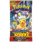 Frontansicht des Pokémon Surging Sparks Boosterpacks (EN) mit Pikachu und Juwelenmotiv