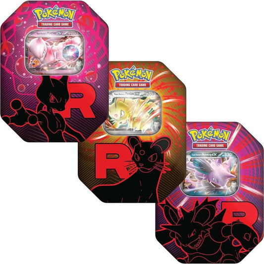 Pokémon Team Rocket Tin Box mit Mewtwo ex, Persian ex und Nidoking ex Designs (Englisch)
