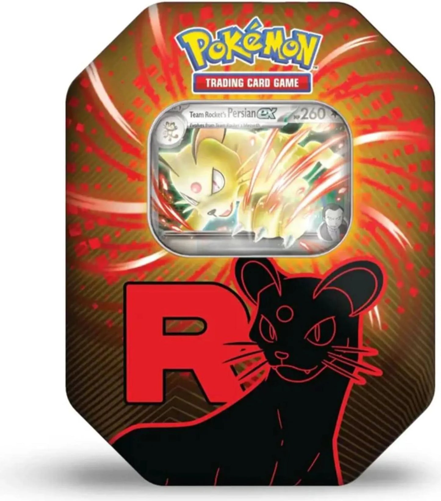 Pokémon Team Rocket Tin Box mit Team Rocket’s Persian ex Promo-Karte (Englisch)