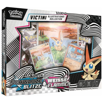 Pokémon Victini Illustrations-Kollektion Schwarze Blitze & Weiße Flammen Box Vorderseite (Deutsch)