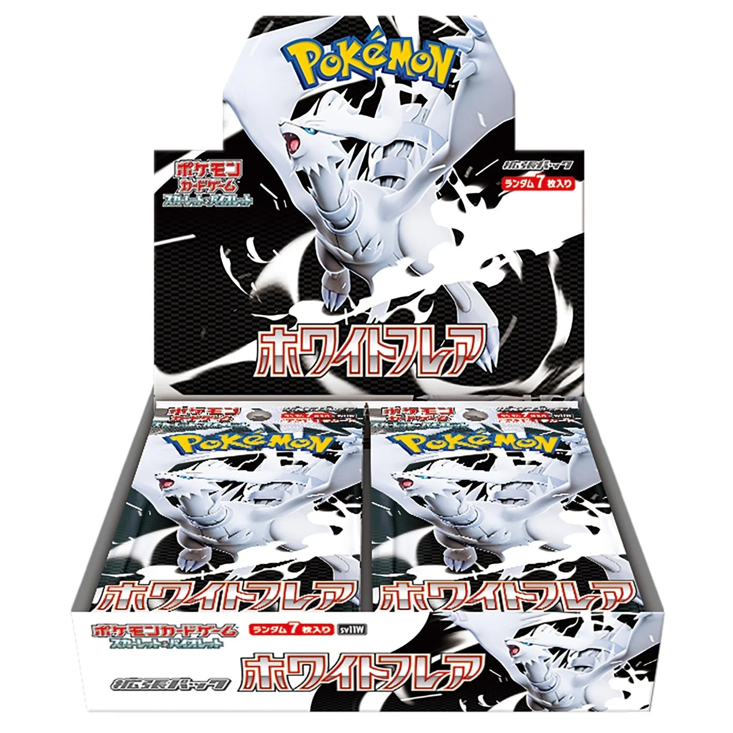 Pokémon White Flare Booster Display SV11W mit Reshiram Artwork und japanischen Boosterpacks (Japanisch)